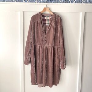 Anthropologie Holding Horses Velvet Shirt Dress